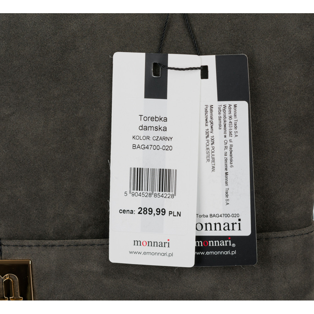 Praktyczna Torba Shopper Zamszowa MONNARI