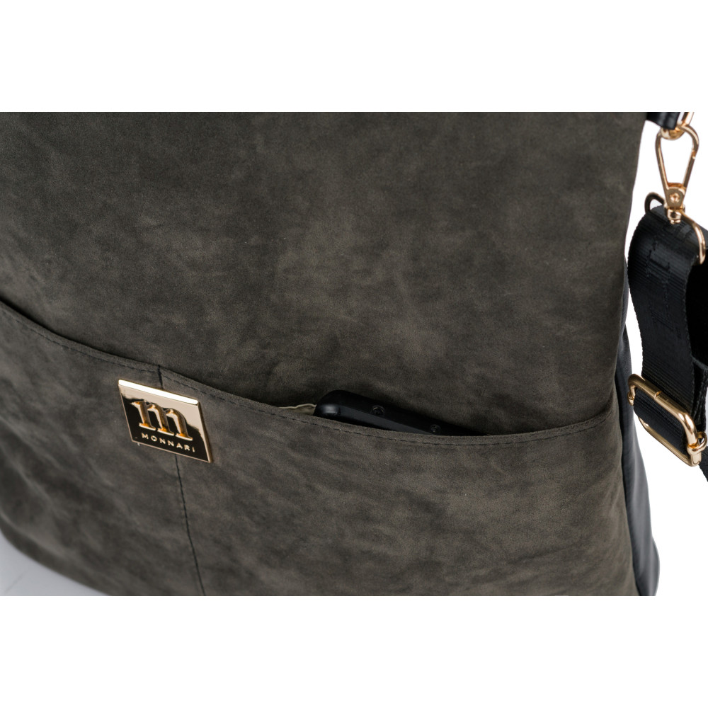 Praktyczna Torba Shopper Zamszowa MONNARI