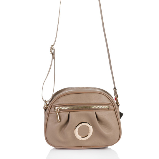 Torba Listonoszka damska z kieszonką beżowa MONNARI