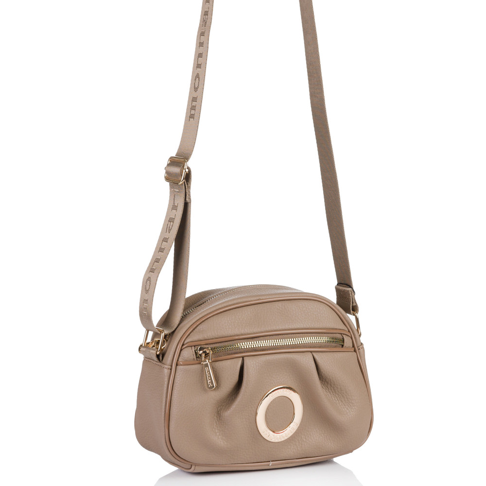 Torba Listonoszka damska z kieszonką beżowa MONNARI