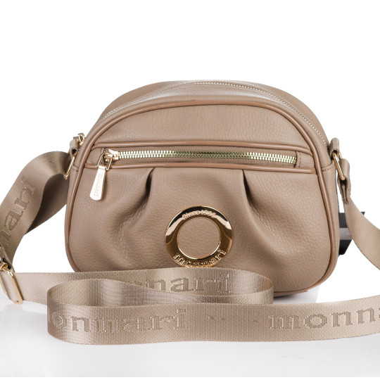 Torba Listonoszka damska z kieszonką beżowa MONNARI