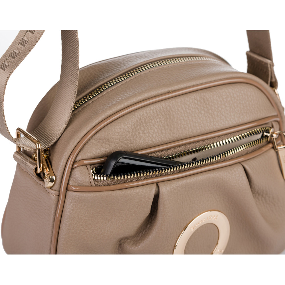 Torba Listonoszka damska z kieszonką beżowa MONNARI