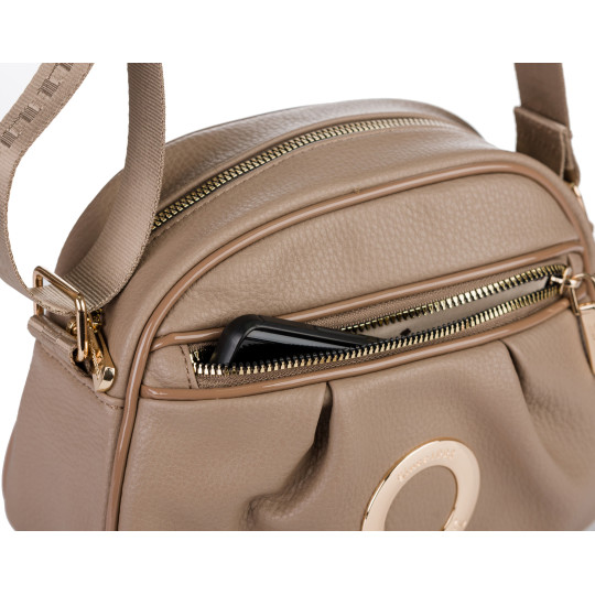 Torba Listonoszka damska z kieszonką beżowa MONNARI