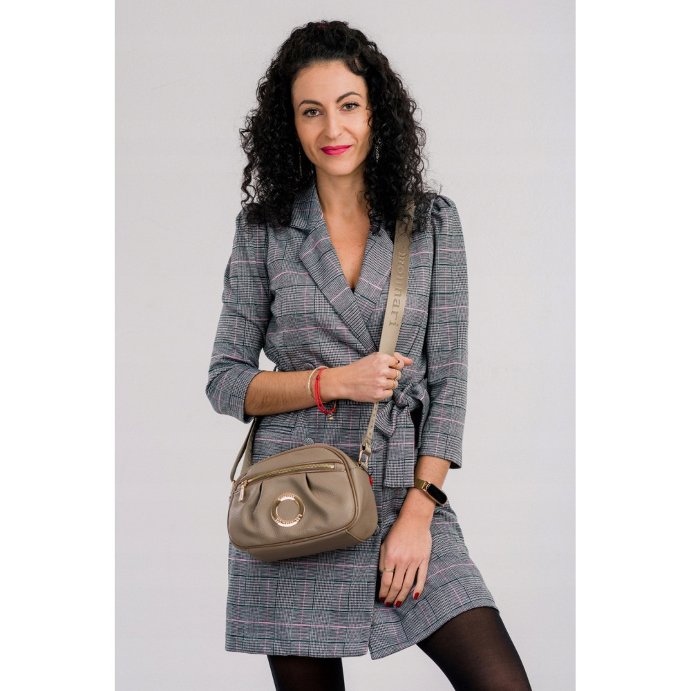 Torba Listonoszka damska z kieszonką beżowa MONNARI