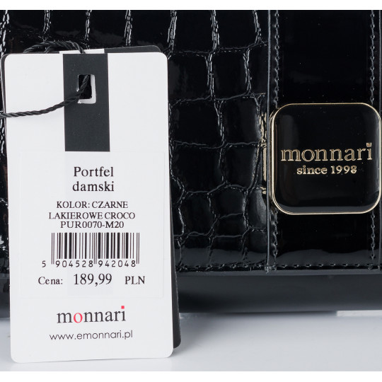 Klasyczny portfel damski lakierowany MONNARI
