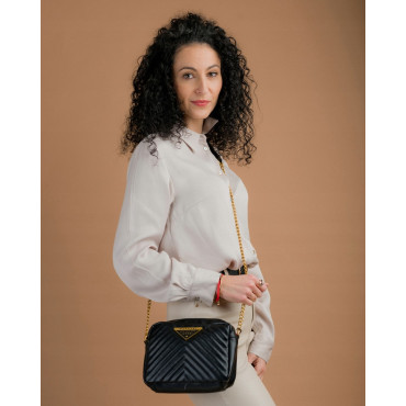 Torba Listonoszka Pikowana Czarna MONNARI 2