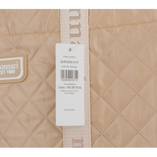 Beżowa SHOPPERKA  DUŻA TORBA  ZAKUPOWA MONNARI