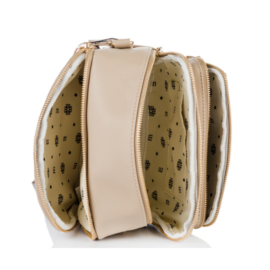 Beżowa Pojemna Listonoszka dwukomorowa MONNARI