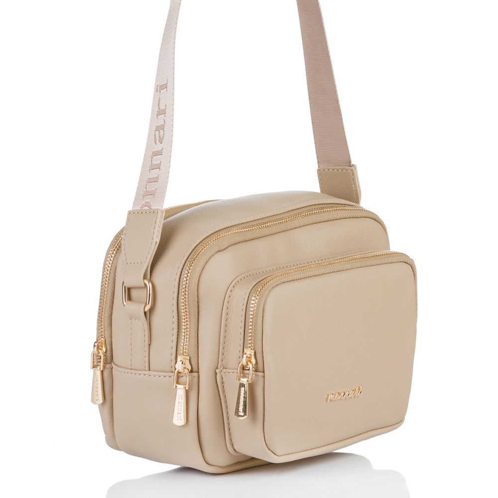 Beżowa Pojemna Listonoszka dwukomorowa MONNARI