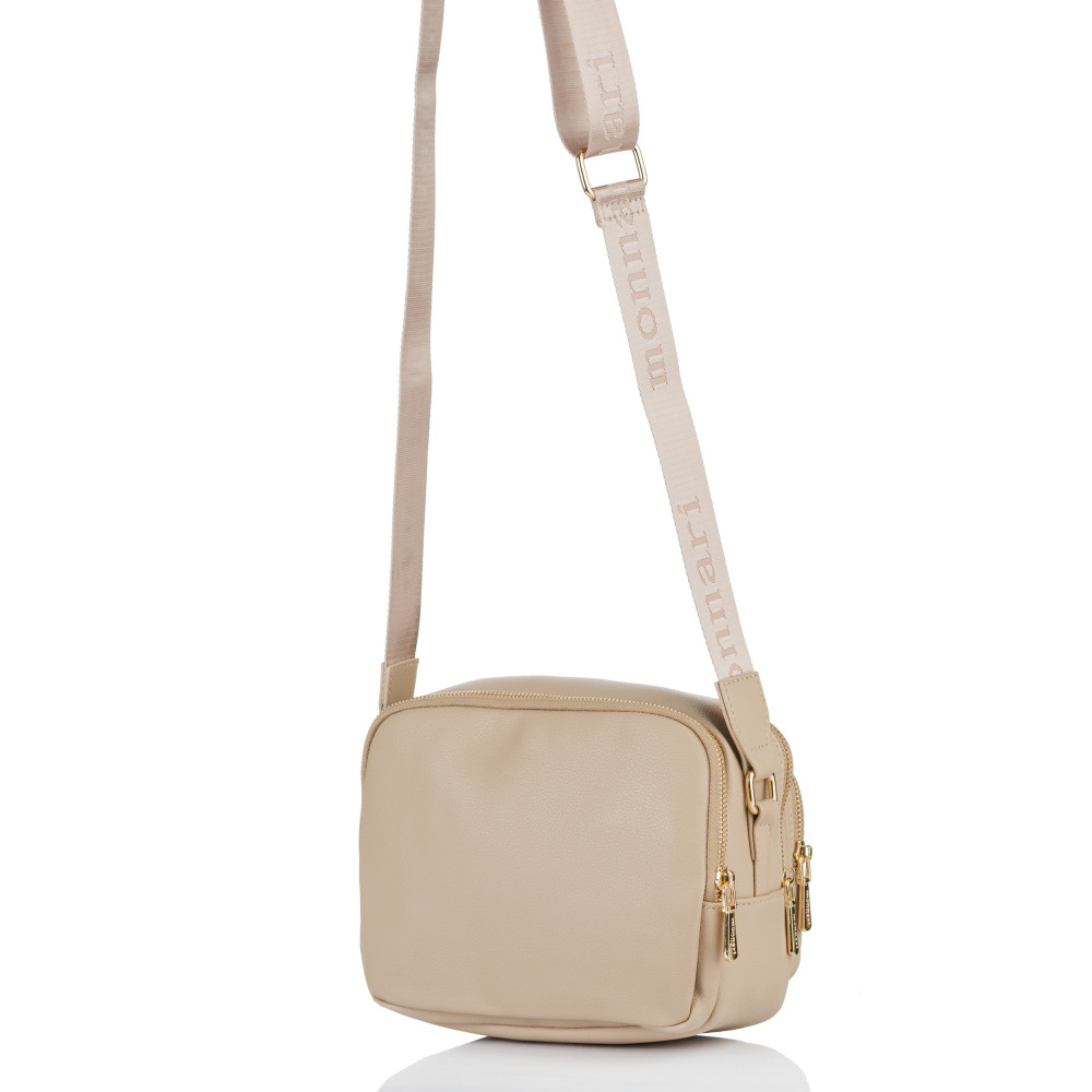 Beżowa Pojemna Listonoszka dwukomorowa MONNARI