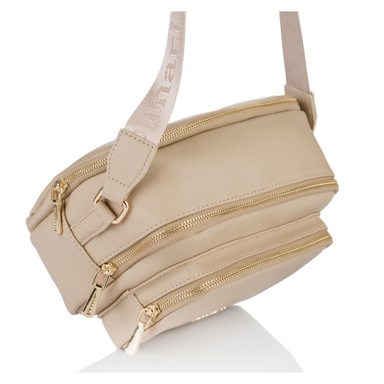 Beżowa Pojemna Listonoszka dwukomorowa MONNARI