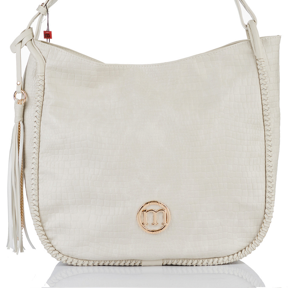 Biała Torba damska z frędzlami Shopper MONNARI