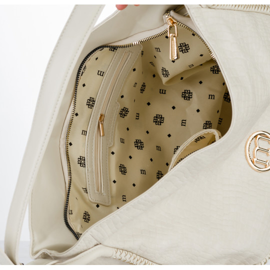 Biała Torba damska z frędzlami Shopper MONNARI