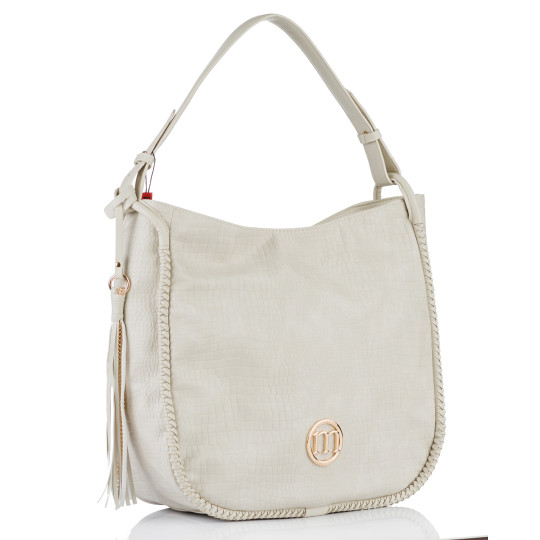 Biała Torba damska z frędzlami Shopper MONNARI