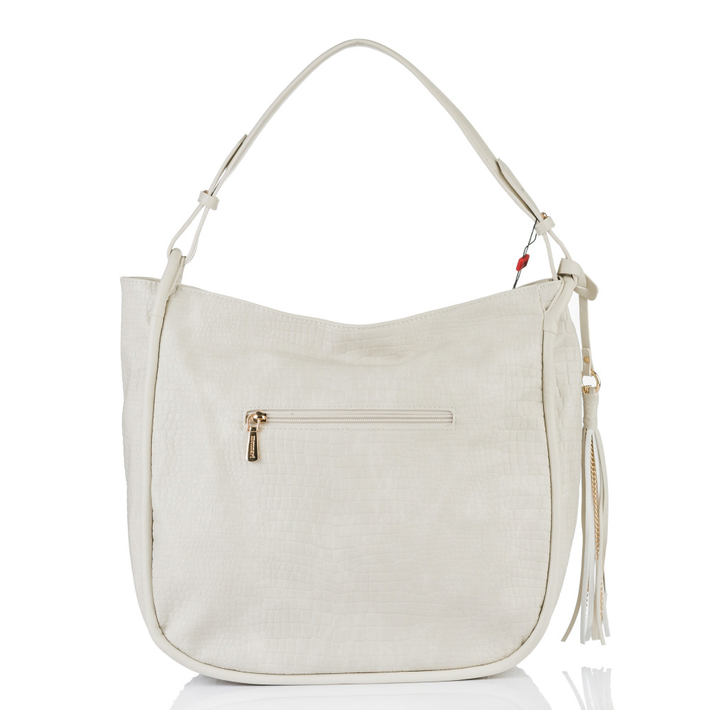 Biała Torba damska z frędzlami Shopper MONNARI