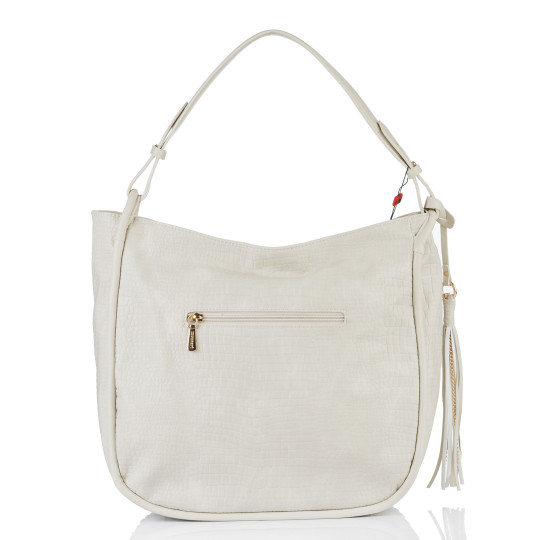 Biała Torba damska z frędzlami Shopper MONNARI