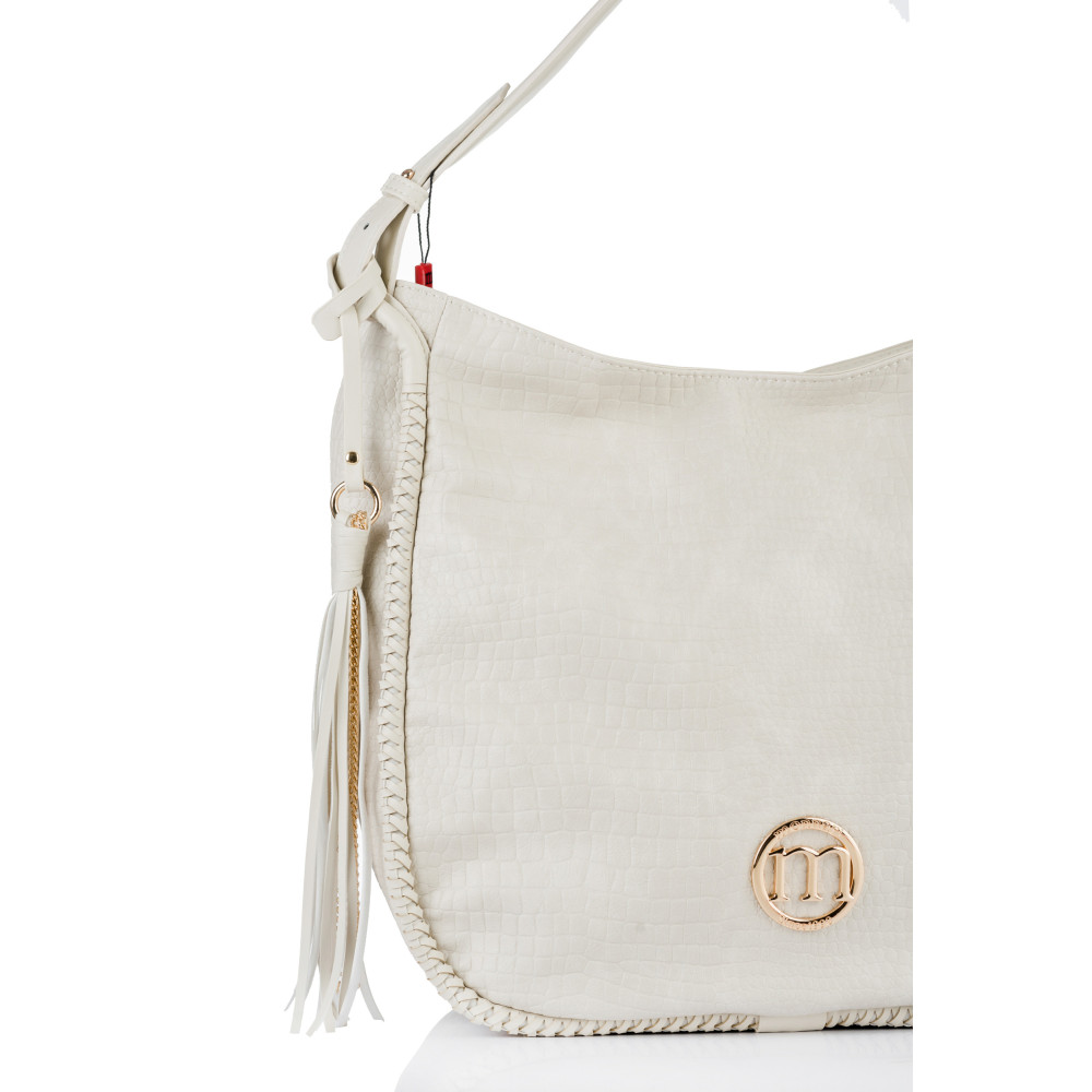 Biała Torba damska z frędzlami Shopper MONNARI