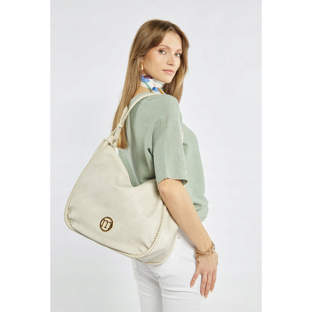 Biała Torba damska z frędzlami Shopper MONNARI