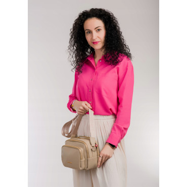 Beżowa Pojemna Listonoszka dwukomorowa MONNARI 2