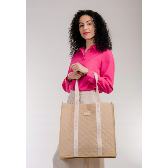 Beżowa SHOPPERKA  DUŻA TORBA  ZAKUPOWA MONNARI