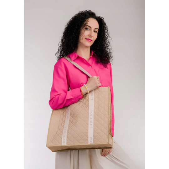 Beżowa SHOPPERKA  DUŻA TORBA  ZAKUPOWA MONNARI