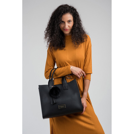 KLASYCZNA TORBA Z POMPONEM  MONNARI