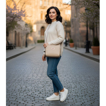 Beżowa Listonoszka damska typu crossbody Monnari 2