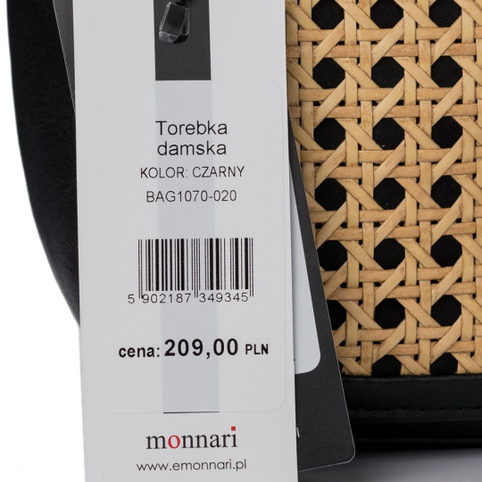 TOREBKA Z PLECIONYM PANELEM MONNARI