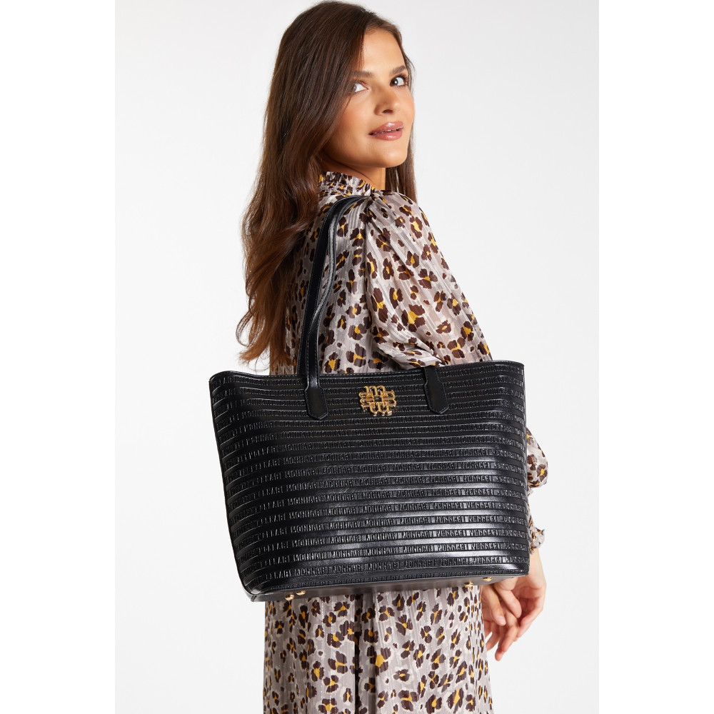 Shopper z drobnym wzorem z logo MONNARI