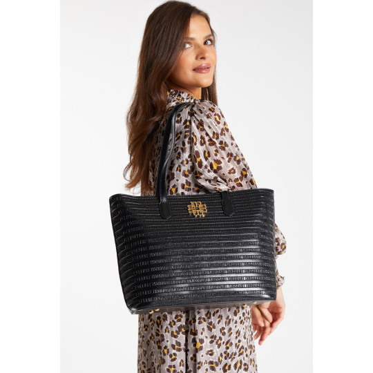 Shopper z drobnym wzorem z logo MONNARI