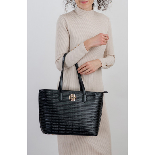 Shopper z drobnym wzorem z logo MONNARI