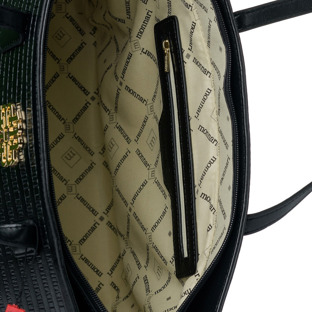 Shopper z drobnym wzorem z logo MONNARI