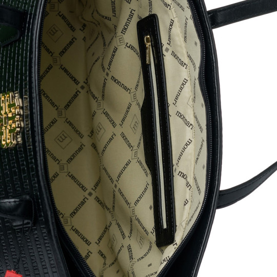 Shopper z drobnym wzorem z logo MONNARI