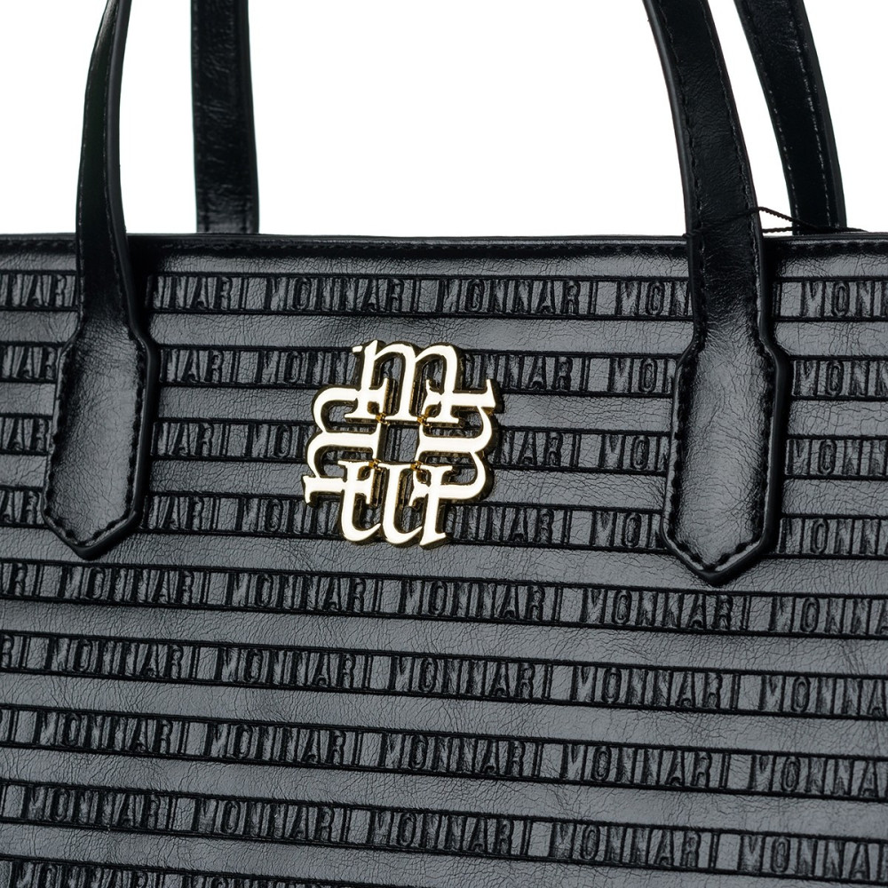 Shopper z drobnym wzorem z logo MONNARI