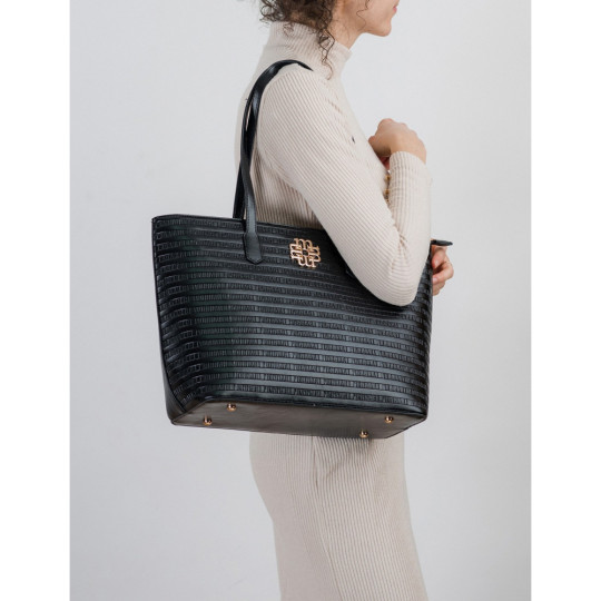 Shopper z drobnym wzorem z logo MONNARI