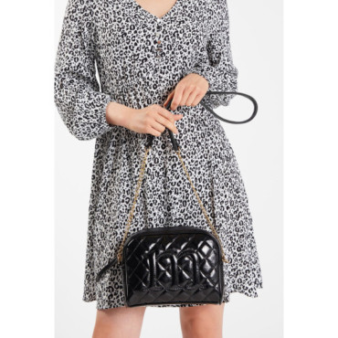 Czarna listonoszka pikowana z połyskiem MONNARI 2