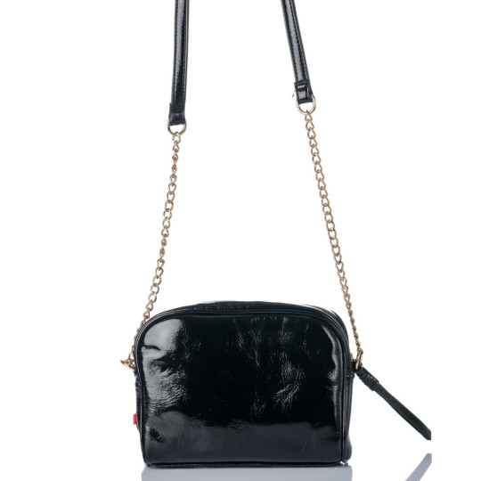 Czarna listonoszka pikowana z połyskiem MONNARI