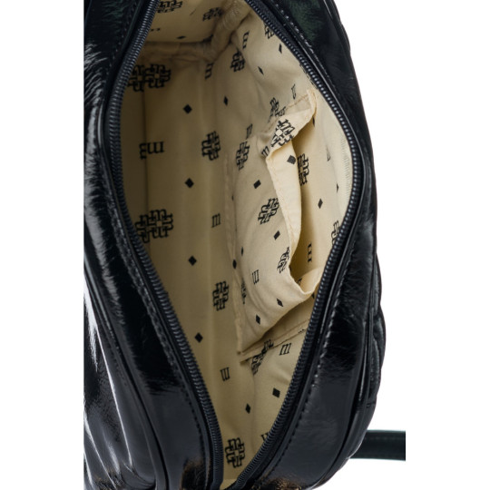 Czarna listonoszka pikowana z połyskiem MONNARI