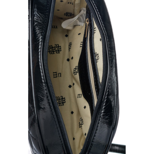 Czarna listonoszka pikowana z połyskiem MONNARI