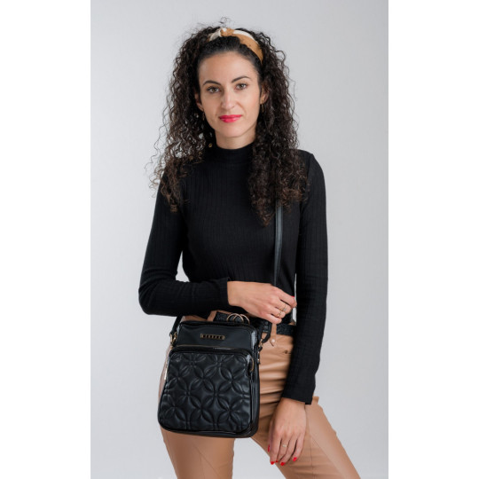 TORBA LISTONOSZKA Z TŁOCZONĄ KIESZONKĄ MONNARI