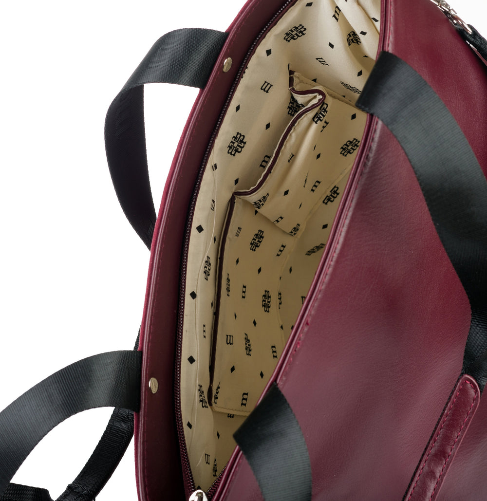 Torebka shopper Monnari duża, zamszowa, mieszcząca A4 – burgundowa – zdjęcie 7