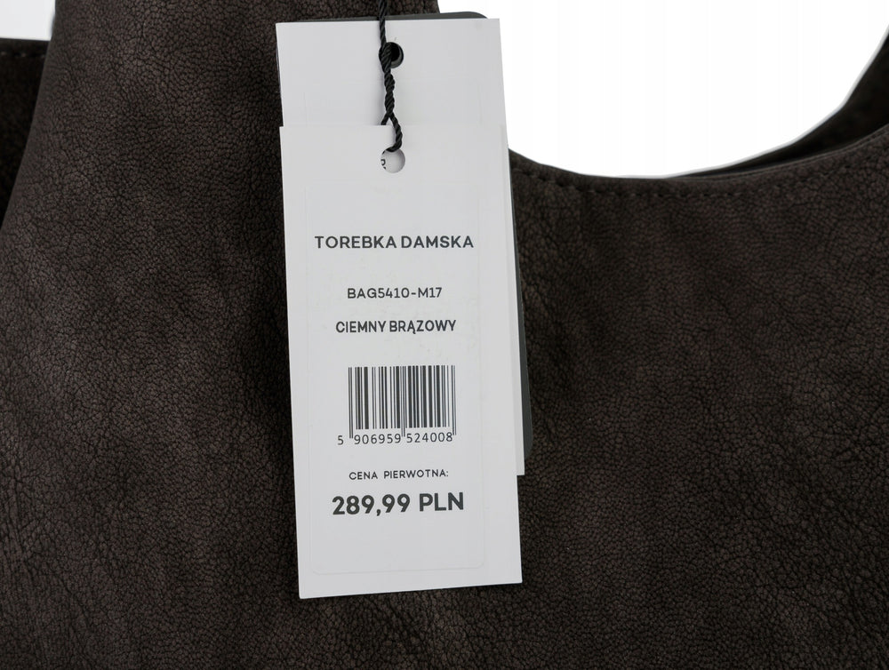 Torebka shopper worek Monnari 3-komorowa – ciemnobrązowa – zdjęcie 13