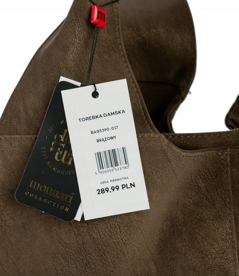 Torebka worek shopper damska Monnari na ramię – brązowa