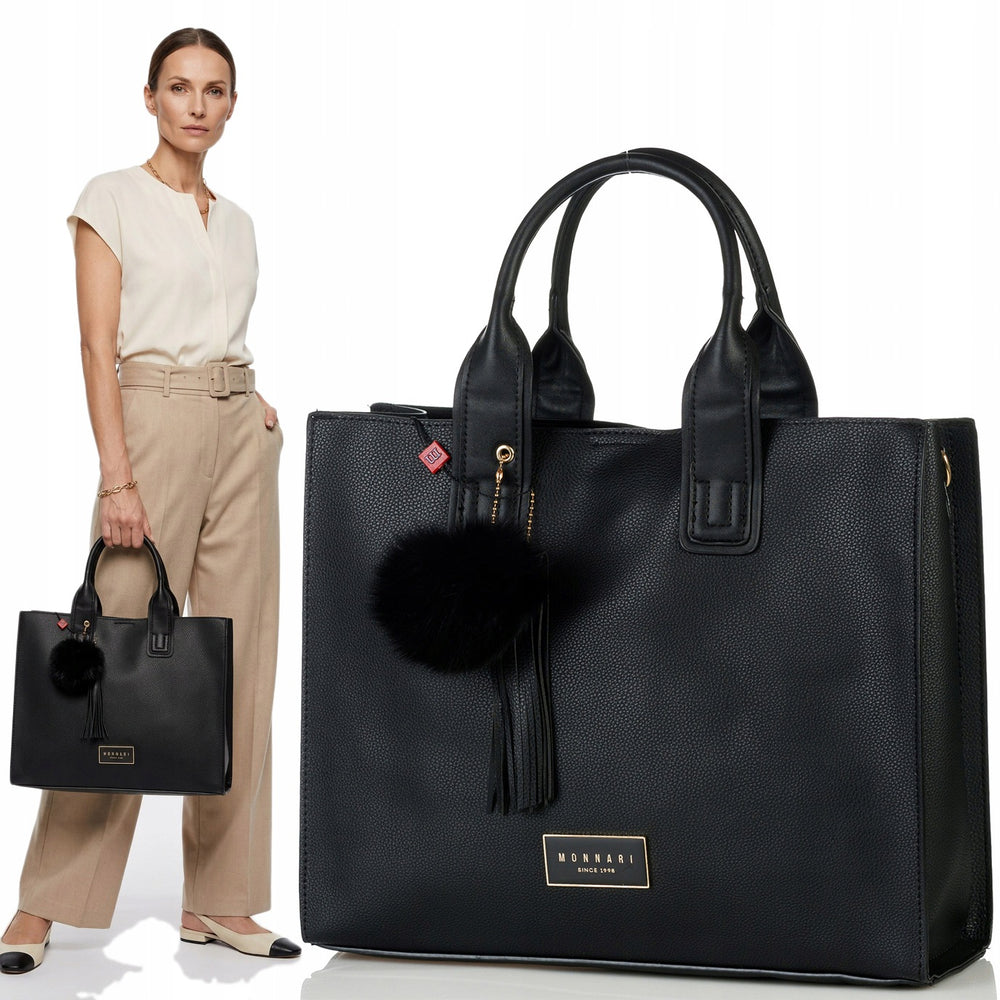 Torba shopper Monnari z pomponem, miejska