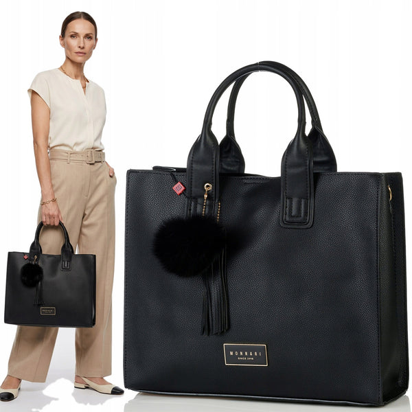 Torba shopper Monnari z pomponem, miejska