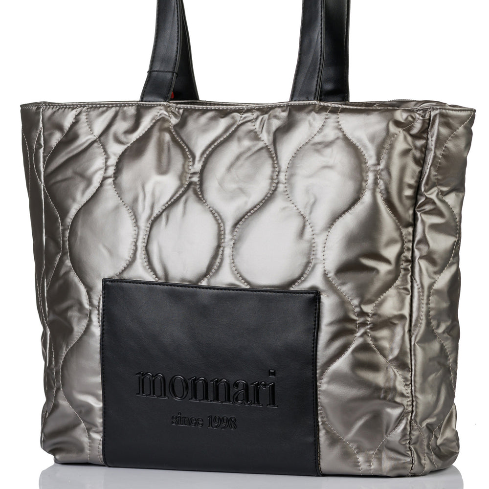 Torba shopper damska Monnari pikowana z logo – granatowa