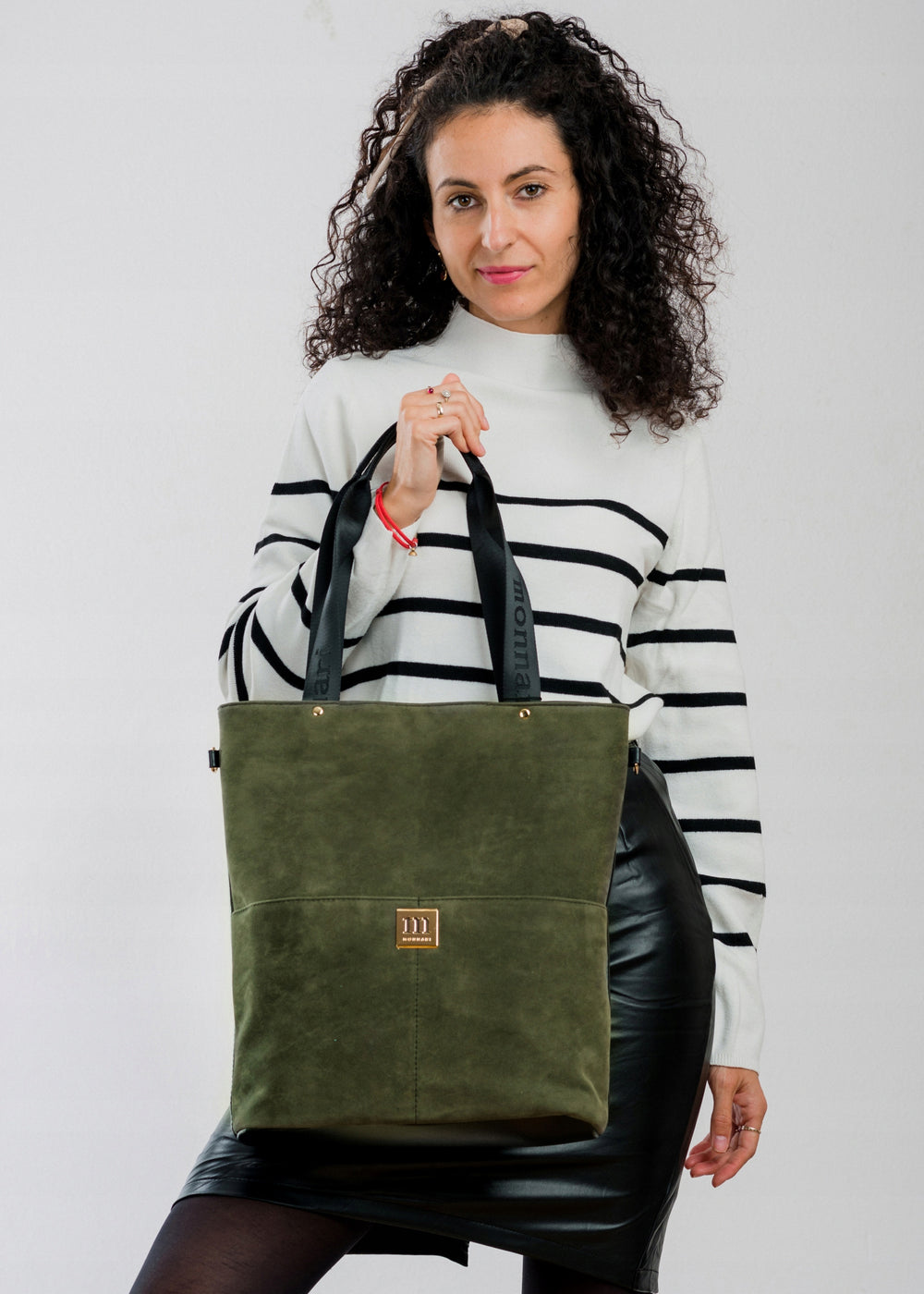 Torba shopper damska Monnari zamszowa – zielona
