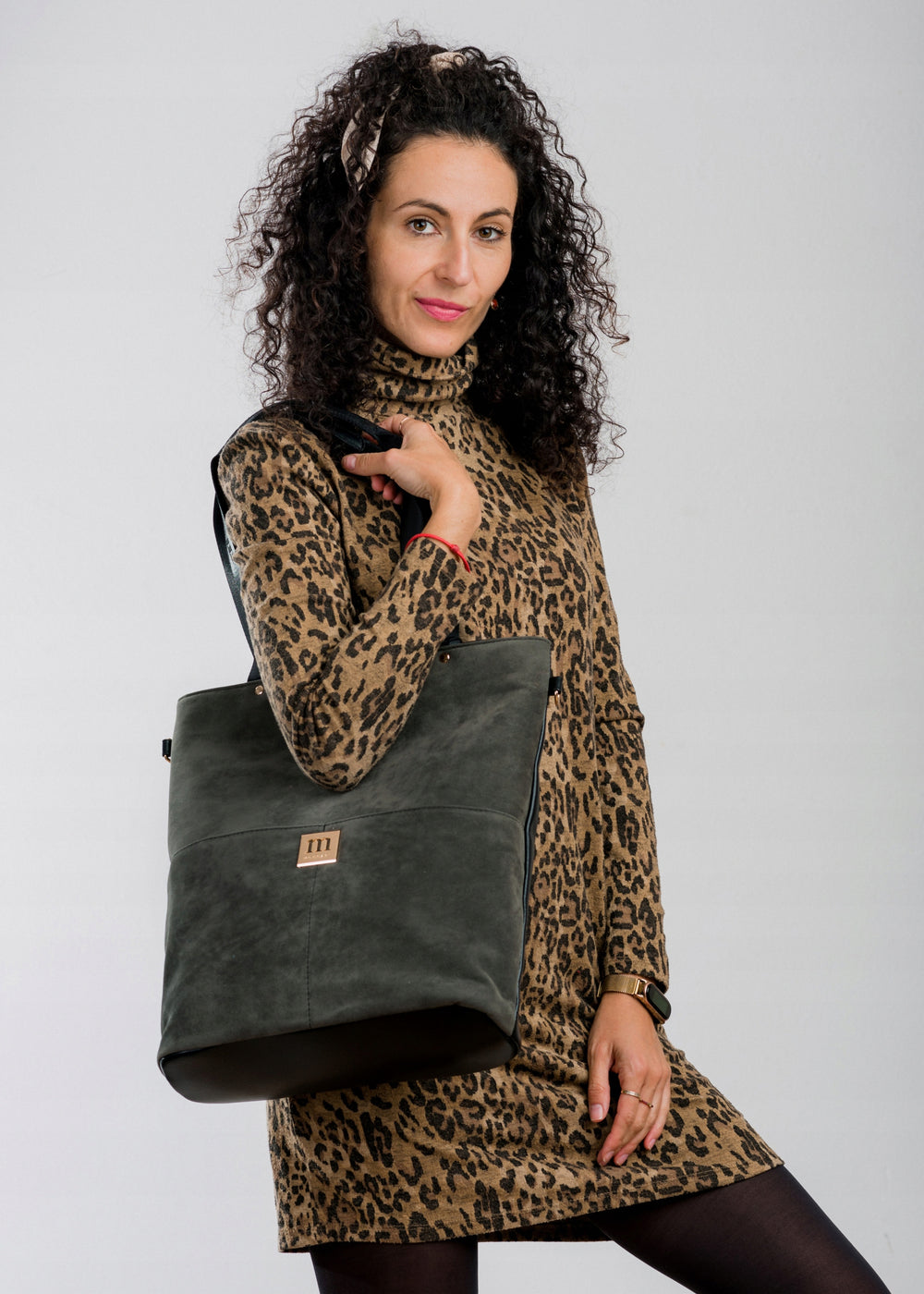 Torba shopper damska Monnari zamszowa – czarna