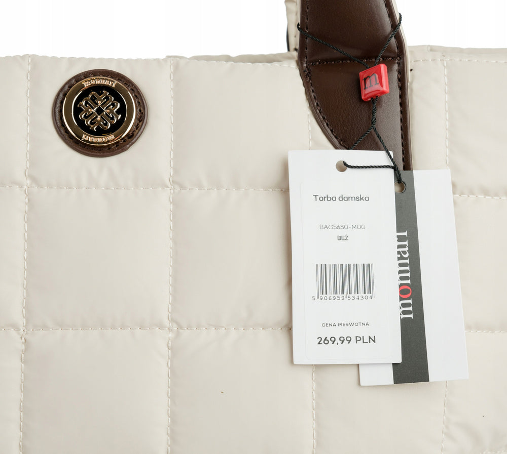 Torba shopper damska Monnari praktyczna – beżowa