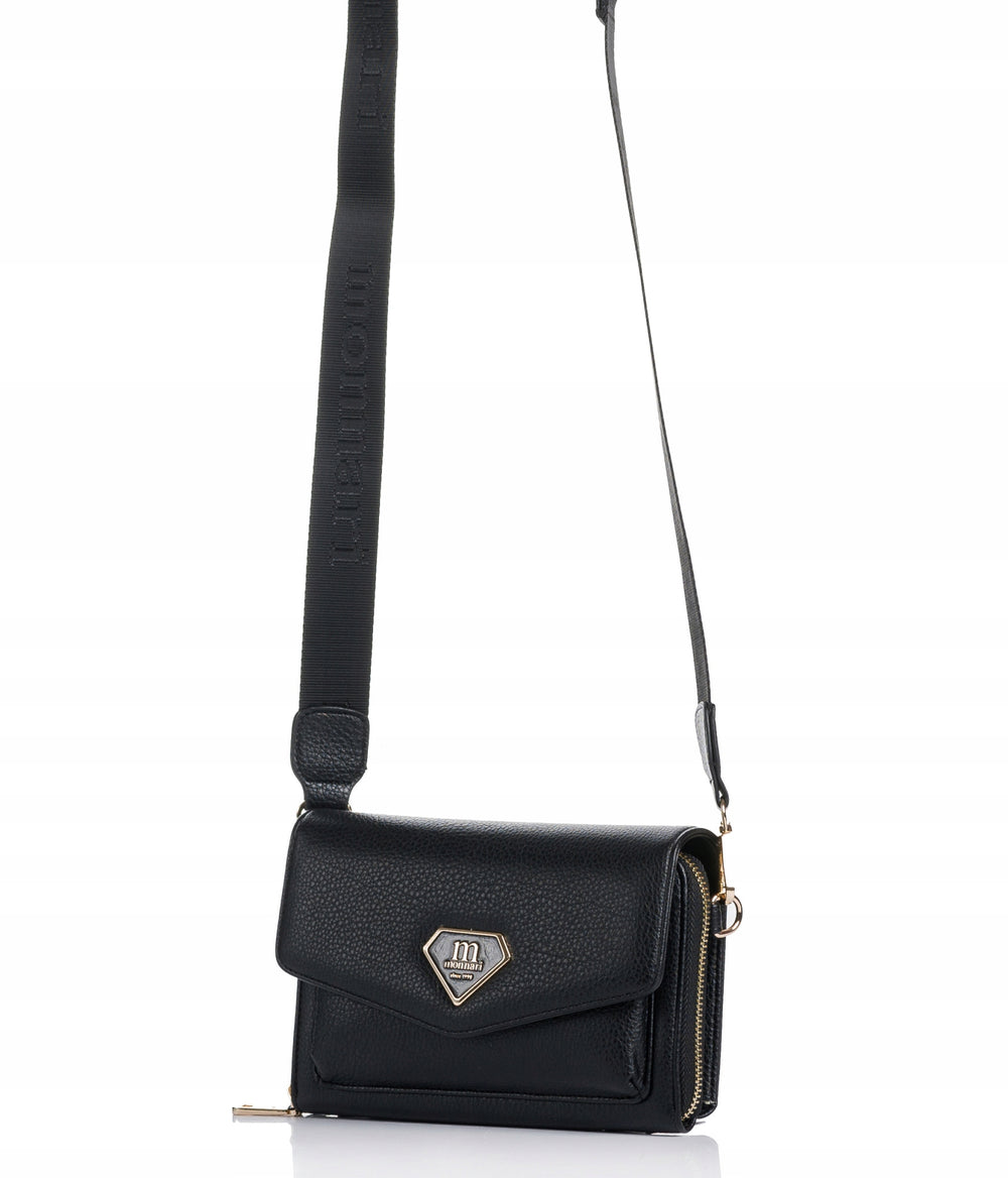 Torebka na telefon Monnari, listonoszka phone bag – czarno-biała